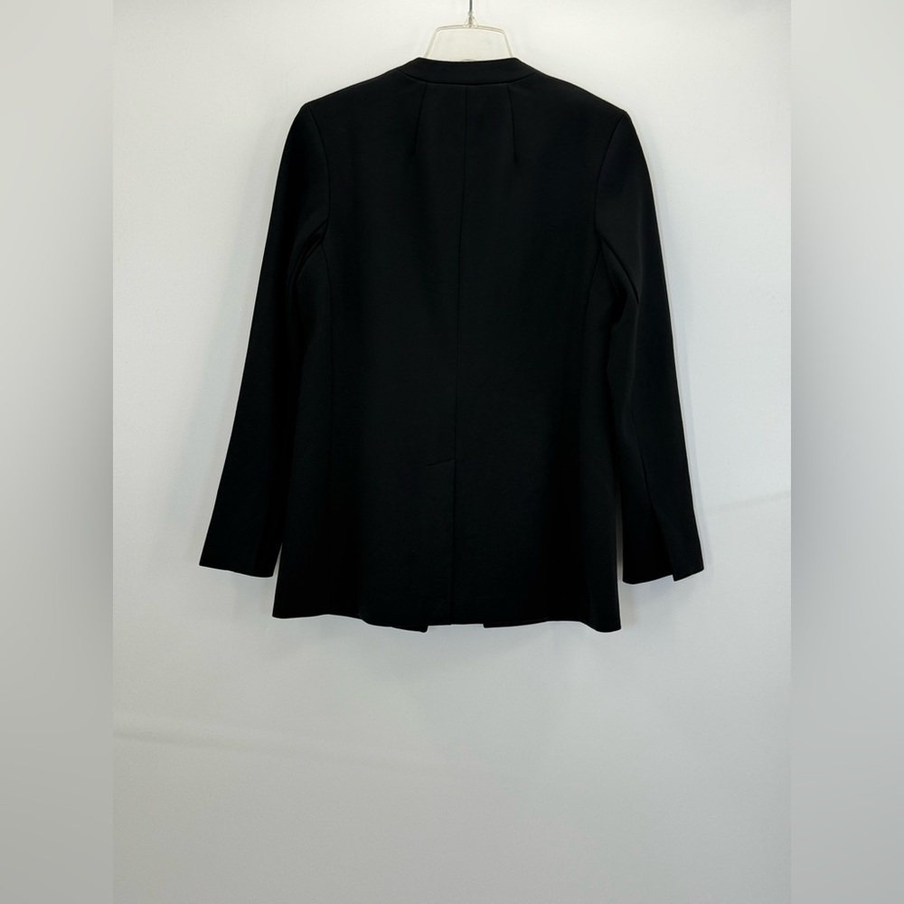 Spanx Collarless Black Tailored Blazer – Sleek Single Button Structured Jacket - Picture 3 of 16